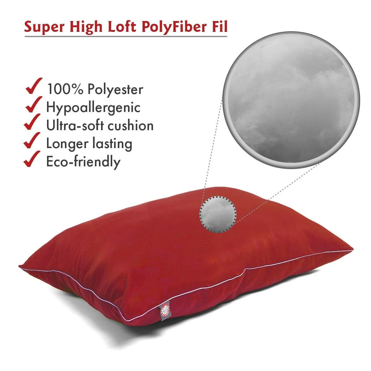 Super Value Machine Washable Dog Bed, Medium, Red