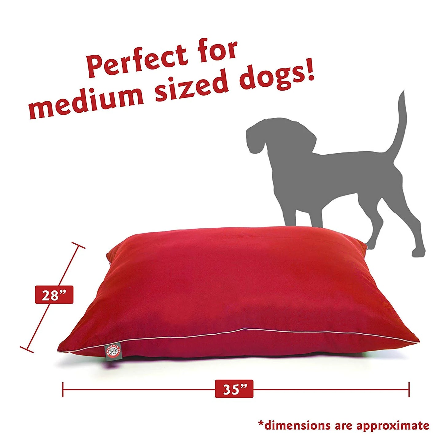 Super Value Machine Washable Dog Bed, Medium, Red