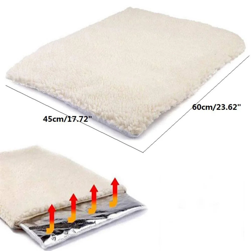 Self Heating Pet Bed Self-Warming Pet Blanket Pad Soft Washable Winter Warm Pet Thermal Mat Pad Beige