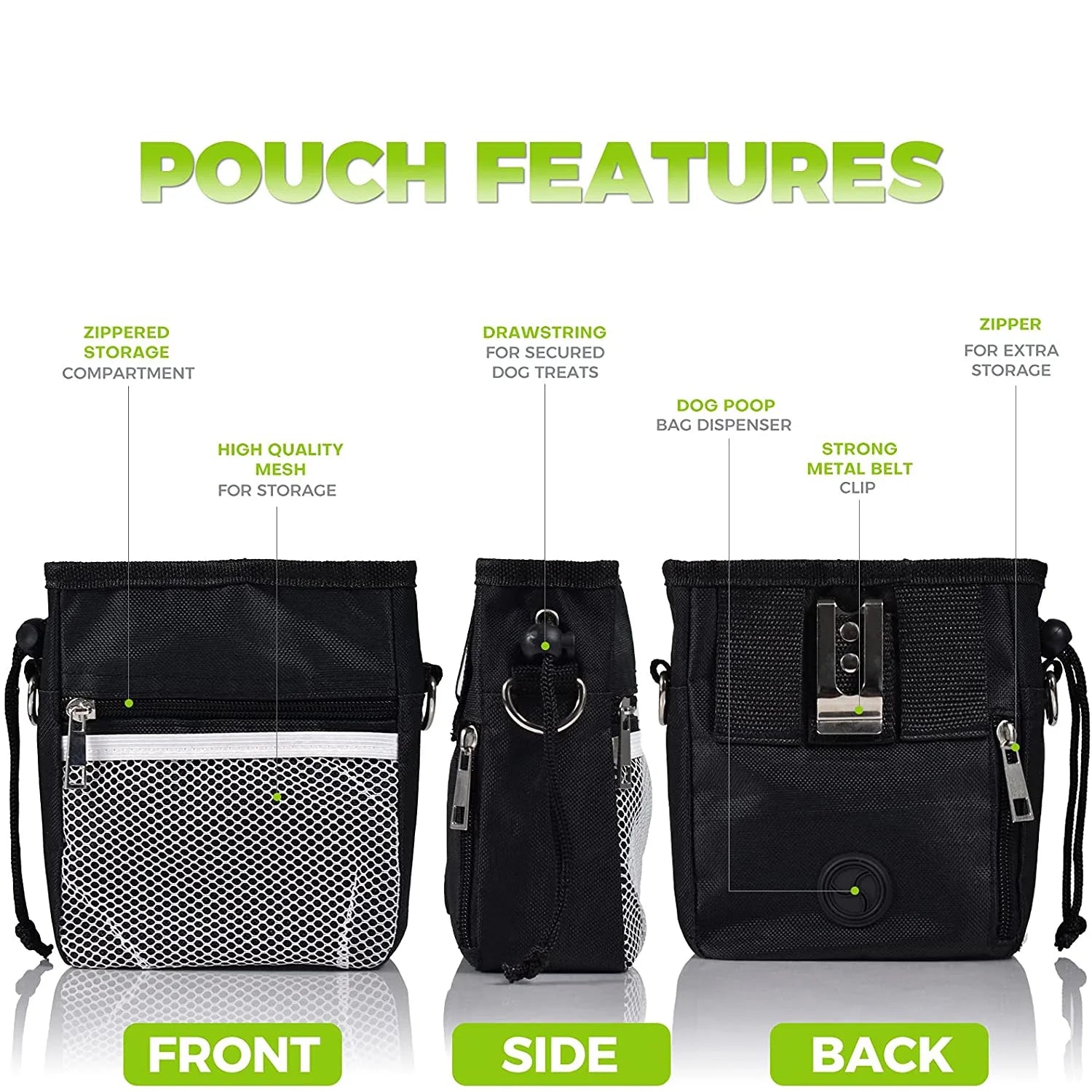 Drawstring Dog Treat Bag to Carry Pet Toys Food Poop Bag Pet Pouch Hands Free Training Waist Bag Pet Product