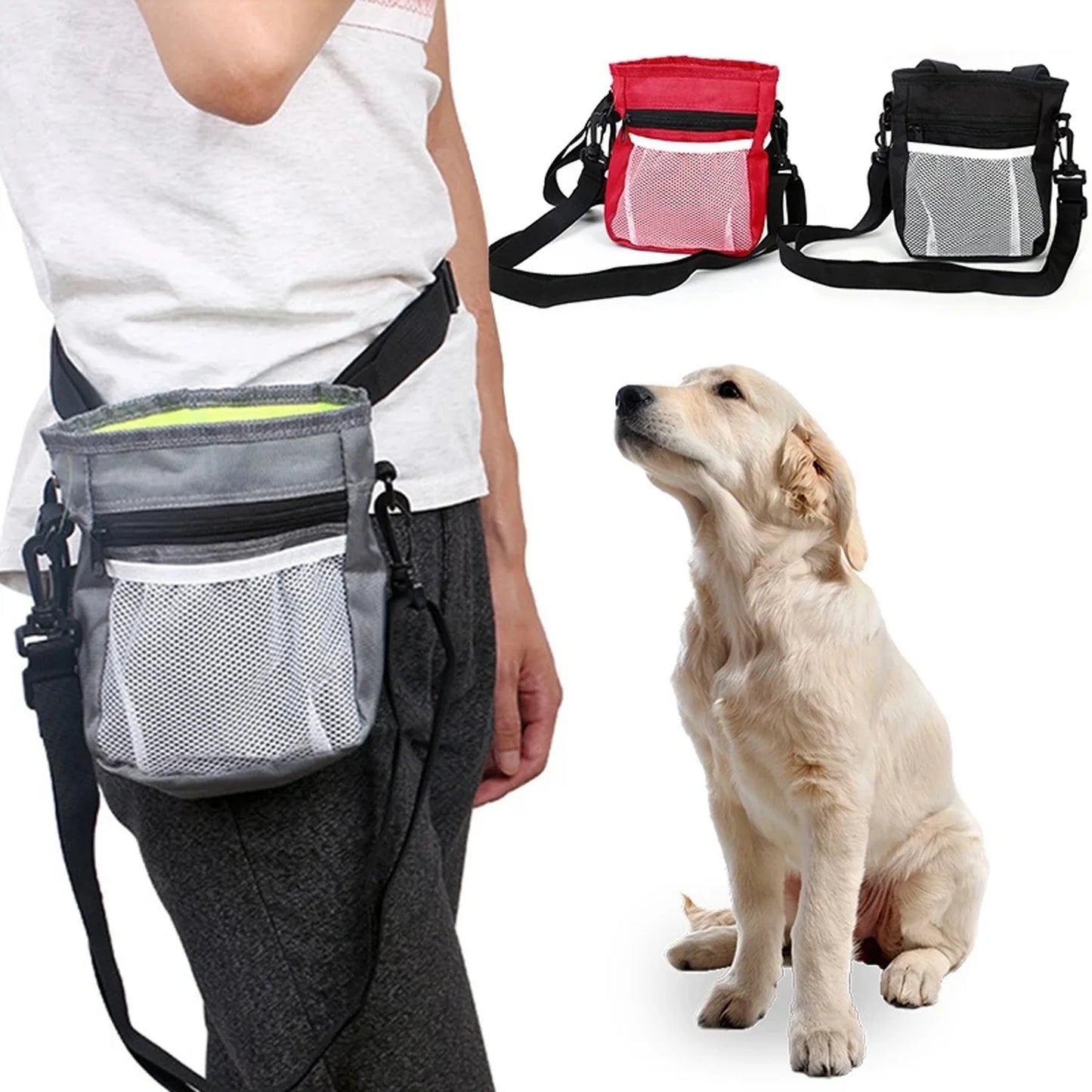 Drawstring Dog Treat Bag to Carry Pet Toys Food Poop Bag Pet Pouch Hands Free Training Waist Bag Pet Product