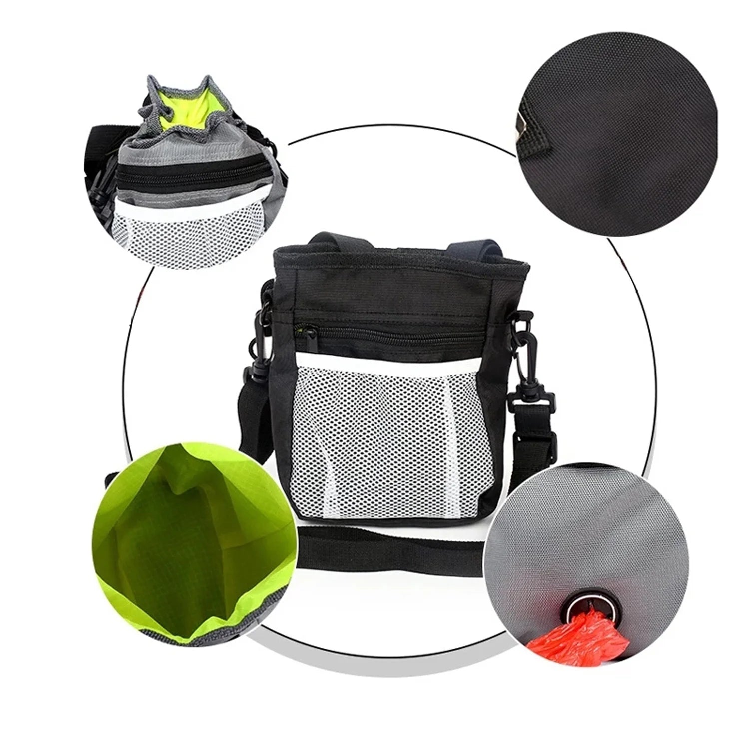 Drawstring Dog Treat Bag to Carry Pet Toys Food Poop Bag Pet Pouch Hands Free Training Waist Bag Pet Product